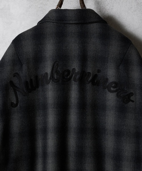 NUMBER (N)INE（ナンバーナイン）の「WOOL MELTON OMBRE PRAID INSIDE QUILTING RIB JACKET / ウール メルトン オンブレー チェック キルティング裏地 リブ ジャケット（ブルゾン・メンズ・チャコール/グレー・2/3/4）」の22枚目の写真