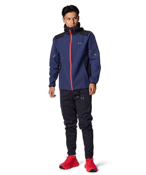UNDER ARMOUR（アンダーアーマー）の「UAブラッシュドウーブン リフレクト ジャケット（トレーニング/メンズ）（その他アウター・メンズ・ネイビー×ホワイト・M/L/S/XL/3XL/2XL）」の3枚目の写真