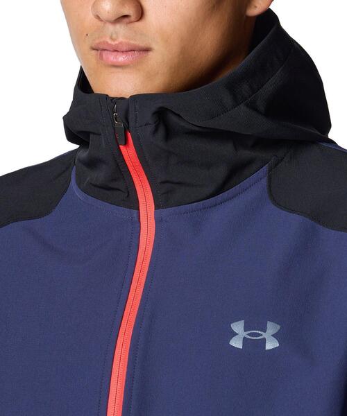 UNDER ARMOUR（アンダーアーマー）の「UAブラッシュドウーブン リフレクト ジャケット（トレーニング/メンズ）（その他アウター・メンズ・ネイビー×ホワイト・M/L/S/XL/3XL/2XL）」の5枚目の写真