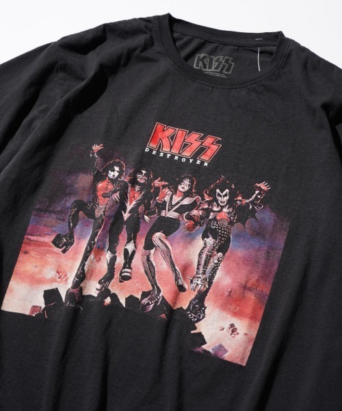 THRIFTY LOOK(スリフティールック)の「THRIFTY LOOK / スリフティールック THRIFTY "KISS" TEE キッス バンドTシャツ ユーズド加工(Tシャツ/カットソー・メンズ・ブラック・LARGE/X-LARGE)」の4枚目の写真