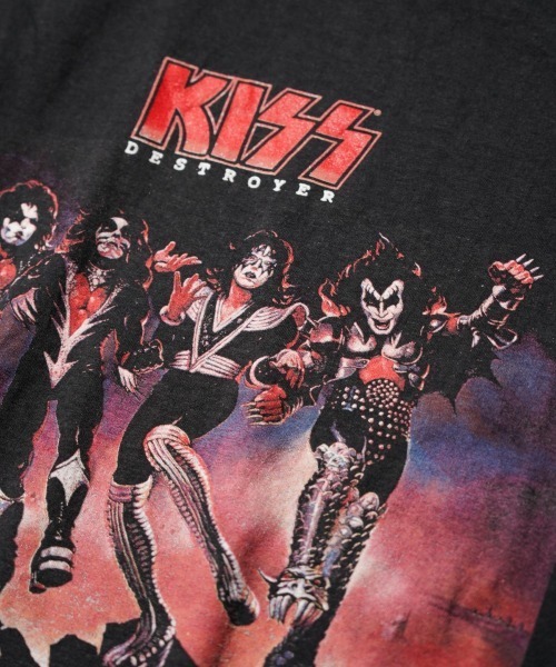 THRIFTY LOOK(スリフティールック)の「THRIFTY LOOK / スリフティールック THRIFTY "KISS" TEE キッス バンドTシャツ ユーズド加工(Tシャツ/カットソー・メンズ・ブラック・LARGE/X-LARGE)」の5枚目の写真