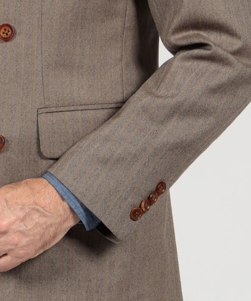 セール】ウールヘリンボーン ダブルブレステッド6Bジャケット