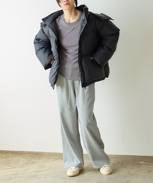AO2(アオズ)の「裏毛×サテンドッキングイージーパンツ(スウェットパンツ・レディース・アイボリー/ブラック/グレー・FREE)」の10枚目の写真