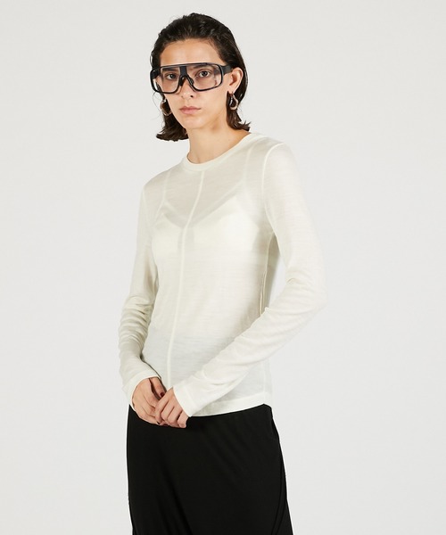 PRANK PROJECT（プランクプロジェクト）の「シンプルクルーネック / Soft Crew Neck Top（Tシャツ/カットソー・レディース・ホワイト/ピンク/グレー/ブラック・FREE）」の2枚目の写真