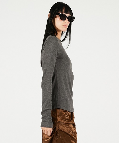 PRANK PROJECT（プランクプロジェクト）の「シンプルクルーネック / Soft Crew Neck Top（Tシャツ/カットソー・レディース・ホワイト/ピンク/グレー/ブラック・FREE）」の18枚目の写真