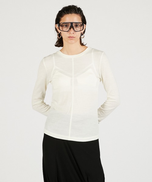 PRANK PROJECT（プランクプロジェクト）の「シンプルクルーネック / Soft Crew Neck Top（Tシャツ/カットソー・レディース・ホワイト/ピンク/グレー/ブラック・FREE）」の11枚目の写真