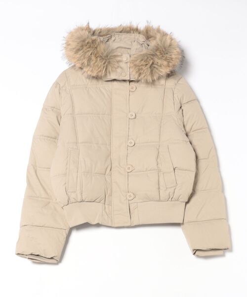 ベージュ ファー付きジャケット AsRiRe（アスリレイ）の「25aw/ファーフード付き ショートダウン