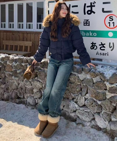 AsRiRe(アスリレイ)の「【ファー取り外し可能】 25aw/ファーフード付き ショートダウンジャケット(ブルゾン・レディース・ホワイト/ベージュ/ネイビー/ブラック/ホワイト系その他・M)」の16枚目の写真