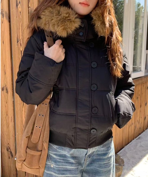 セール】【ファー取り外し可能】 25aw/ファーフード付き ショート