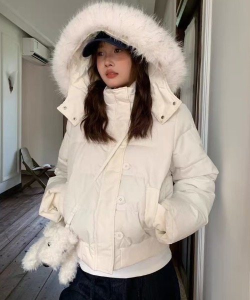 セール】【ファー取り外し可能】 25aw/ファーフード付き ショート