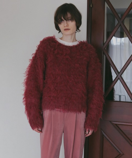 MANOF（マノフ）の「FLUFFY KNIT（ニット/セーター・レディース・ベージュ/チャコールグレー/ピンク・F）」の3枚目の写真