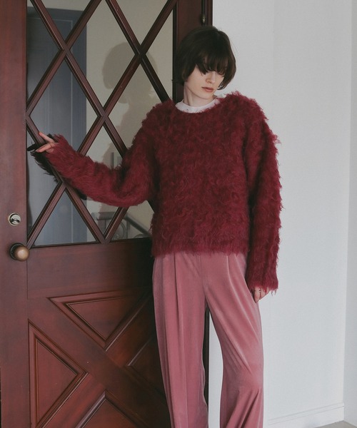 MANOF（マノフ）の「FLUFFY KNIT（ニット/セーター・レディース・ベージュ/チャコールグレー/ピンク・F）」の14枚目の写真