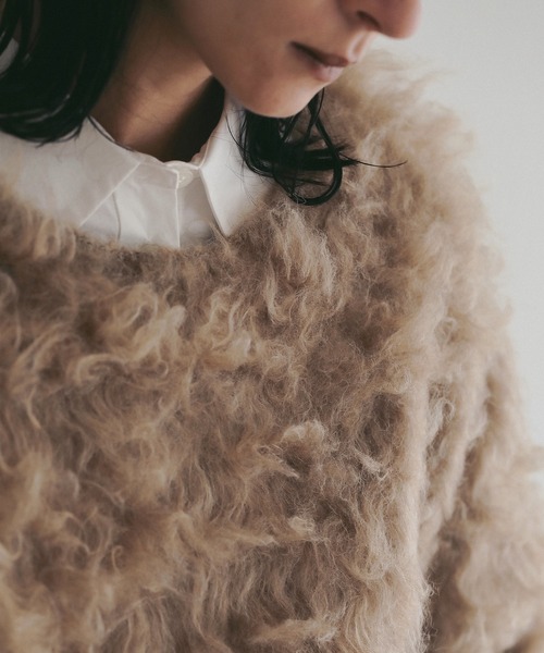 MANOF（マノフ）の「FLUFFY KNIT（ニット/セーター・レディース・ベージュ/チャコールグレー/ピンク・F）」の10枚目の写真