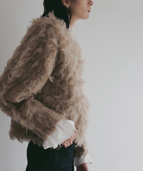 MANOF（マノフ）の「FLUFFY KNIT（ニット/セーター・レディース・ベージュ/チャコールグレー/ピンク・F）」の8枚目の写真