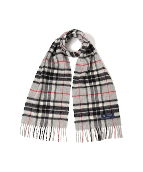 HIGHLAND TWEEDS(ハイランドツィード)の「HIGHLAND TWEEDS / チェック ストール 小(マフラー・レディース・ライトグレー/ブルー/グレー/ベージュ/レッド/ネイビー/イエロー/ライトブルー・ONE SIZE)」の10枚目の写真