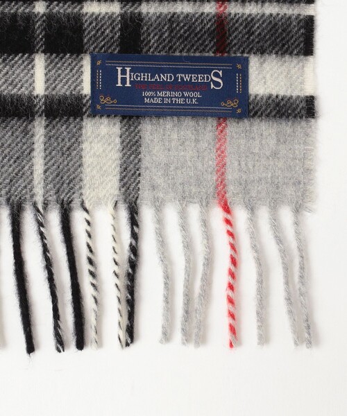 HIGHLAND TWEEDS(ハイランドツィード)の「HIGHLAND TWEEDS / チェック ストール 小(マフラー・レディース・ライトグレー/ブルー/グレー/ベージュ/レッド/ネイビー/イエロー/ライトブルー・ONE SIZE)」の12枚目の写真