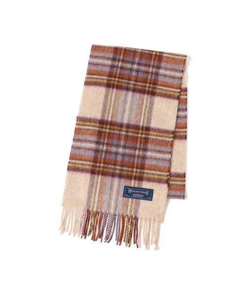 HIGHLAND TWEEDS(ハイランドツィード)の「HIGHLAND TWEEDS / チェック ストール 小(マフラー・レディース・ライトグレー/ブルー/グレー/ベージュ/レッド/ネイビー/イエロー/ライトブルー・ONE SIZE)」の14枚目の写真