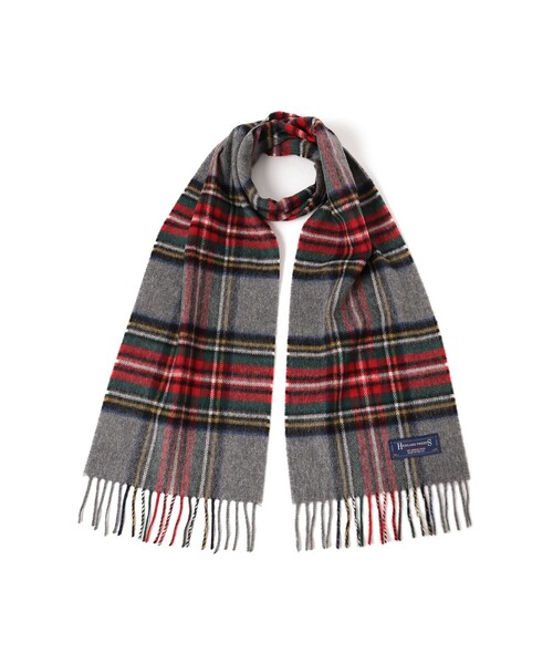 HIGHLAND TWEEDS(ハイランドツィード)の「HIGHLAND TWEEDS / チェック ストール 小(マフラー・レディース・ライトグレー/ブルー/グレー/ベージュ/レッド/ネイビー/イエロー/ライトブルー・ONE SIZE)」の16枚目の写真