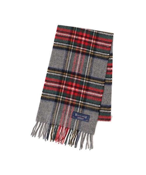 HIGHLAND TWEEDS(ハイランドツィード)の「HIGHLAND TWEEDS / チェック ストール 小(マフラー・レディース・ライトグレー/ブルー/グレー/ベージュ/レッド/ネイビー/イエロー/ライトブルー・ONE SIZE)」の17枚目の写真