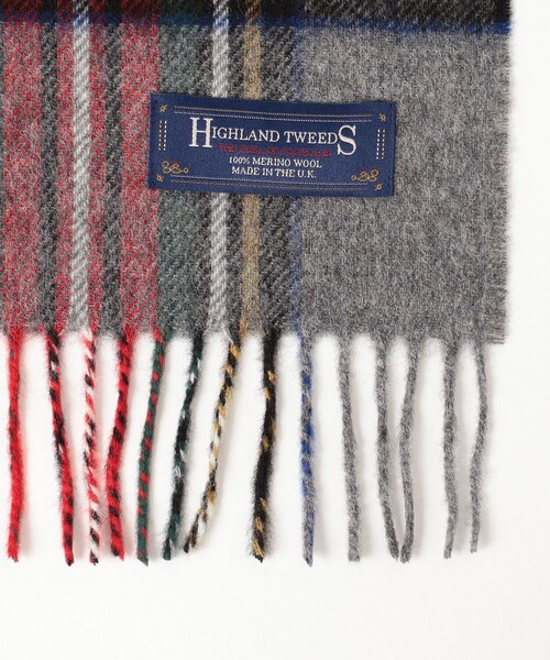HIGHLAND TWEEDS(ハイランドツィード)の「HIGHLAND TWEEDS / チェック ストール 小(マフラー・レディース・ライトグレー/ブルー/グレー/ベージュ/レッド/ネイビー/イエロー/ライトブルー・ONE SIZE)」の18枚目の写真