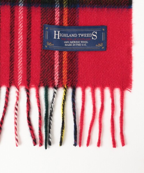 HIGHLAND TWEEDS(ハイランドツィード)の「HIGHLAND TWEEDS / チェック ストール 小(マフラー・レディース・ライトグレー/ブルー/グレー/ベージュ/レッド/ネイビー/イエロー/ライトブルー・ONE SIZE)」の21枚目の写真
