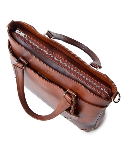 MEN'S BIGI(メンズビギ)の「【SEEKER/シーカー】別注 ムラレザー2WAYブリーフケース(トートバッグ・メンズ・グレー/キャメル/ブラック・FREE)」の13枚目の写真