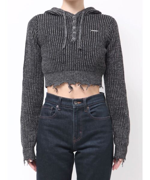 EMODA（エモダ）の「ダメージニットフーディ（ニット/セーター・レディース・ネイビー/レッド/ブラック・FREE）」の19枚目の写真