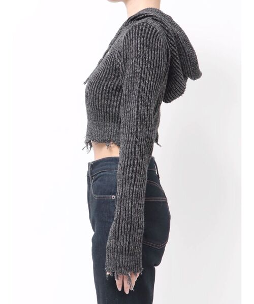 EMODA（エモダ）の「ダメージニットフーディ（ニット/セーター・レディース・ネイビー/レッド/ブラック・FREE）」の20枚目の写真