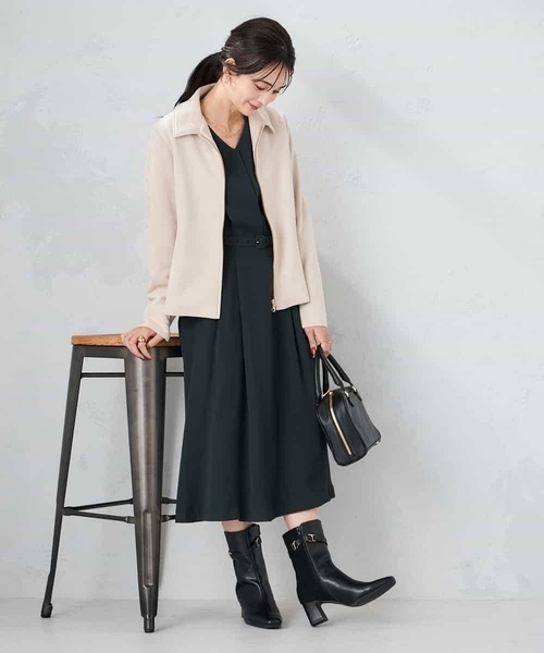 a.v.v(アーヴェヴェ)の「フェイクスエードステンカラーブルゾン(その他アウター・レディース・ブラウン/ベージュ・40/38/36)」の7枚目の写真