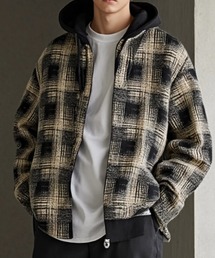 A'GEM/9 × .kom 『BENUSTA /ベヌスタ』Vintage Check 2WAY Layered Jacket/ヴィンテージチェック2WAYレイヤードジャケット