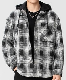 BENUSTA（ベヌスタ）の「A'GEM/9 × .kom 『BENUSTA /ベヌスタ』Vintage Check 2WAY Layered Jacket/ヴィンテージチェック２WAYレイヤードジャケット（シャツ/ブラウス）」
