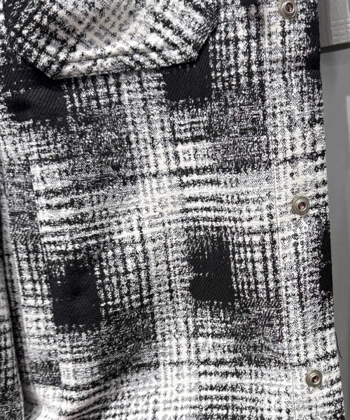 BENUSTA(ベヌスタ)の「A'GEM/9 × .kom 『BENUSTA /ベヌスタ』Vintage Check 2WAY Layered Jacket/ヴィンテージチェック2WAYレイヤードジャケット(シャツ/ブラウス・メンズ・ブラック/ブラウン・M/L)」の9枚目の写真