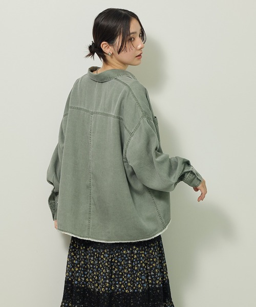 Green　Parks（グリーンパークス）の「裾フリンジヴィンテージ風シャツ（シャツ/ブラウス・レディース・グリーン/ブラウン・FREE）」の18枚目の写真