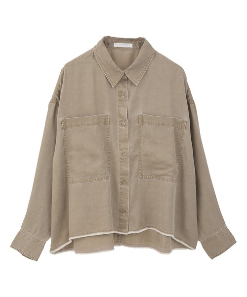 Green　Parks（グリーンパークス）の「裾フリンジヴィンテージ風シャツ（シャツ/ブラウス・レディース・グリーン/ブラウン・FREE）」の19枚目の写真