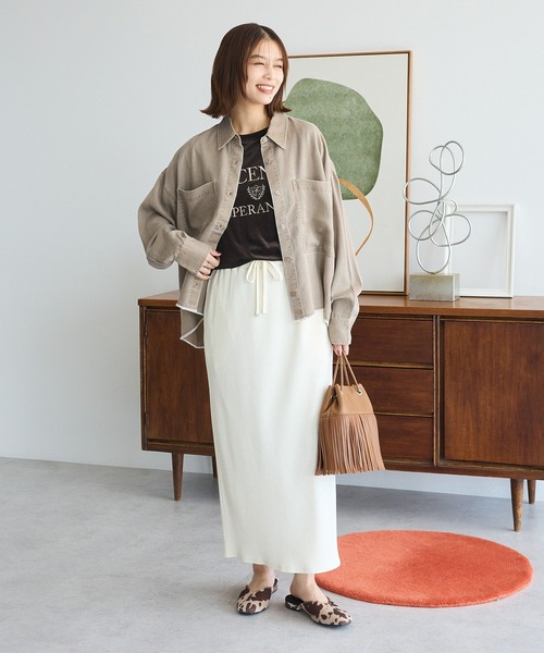 Green　Parks（グリーンパークス）の「裾フリンジヴィンテージ風シャツ（シャツ/ブラウス・レディース・グリーン/ブラウン・FREE）」の3枚目の写真