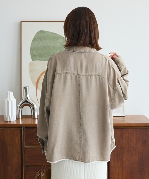 Green　Parks（グリーンパークス）の「裾フリンジヴィンテージ風シャツ（シャツ/ブラウス・レディース・グリーン/ブラウン・FREE）」の9枚目の写真