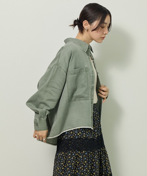 Green　Parks（グリーンパークス）の「裾フリンジヴィンテージ風シャツ（シャツ/ブラウス・レディース・グリーン/ブラウン・FREE）」の17枚目の写真