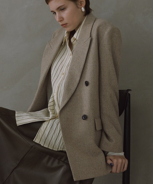 【お値下げ】アダムエロペ　EMOELLE ジャケット美品 EMOELLE】ウールネップテーラードジャケット（テーラードジャケット