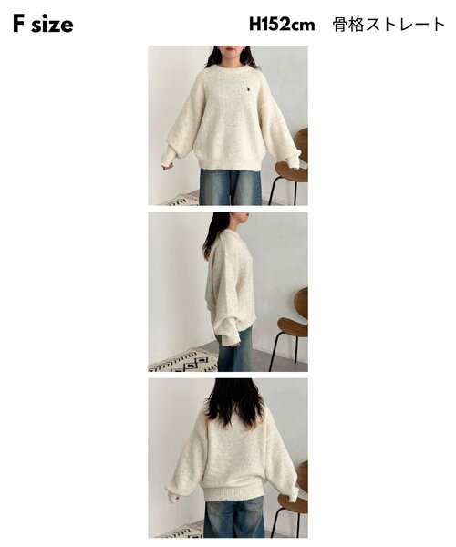 U.S. POLO ASSN.（ユーエスポロアッスン）の「【U.S. POLO ASSN.】MIXニット（ニット/セーター・レディース・オレンジ/チャコールグレー/グリーン/アイボリー/サックスブルー・FREE）」の6枚目の写真