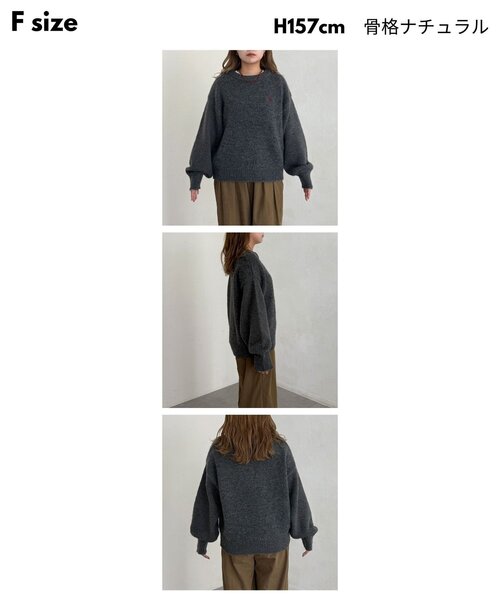 U.S. POLO ASSN.（ユーエスポロアッスン）の「【U.S. POLO ASSN.】MIXニット（ニット/セーター・レディース・オレンジ/チャコールグレー/グリーン/アイボリー/サックスブルー・FREE）」の7枚目の写真