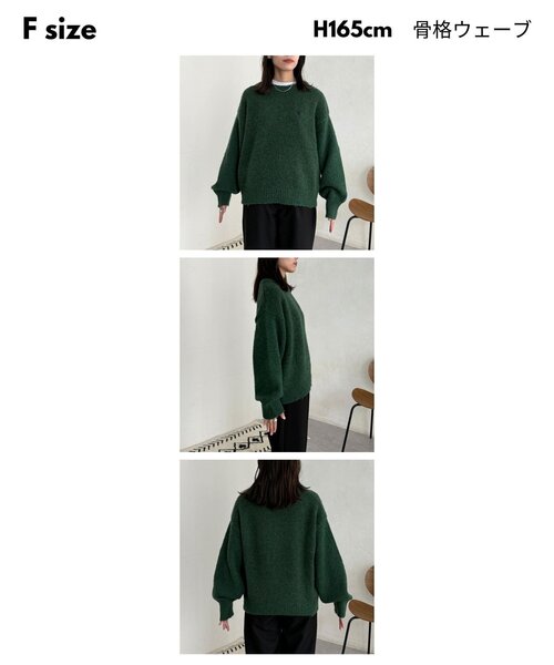 U.S. POLO ASSN.（ユーエスポロアッスン）の「【U.S. POLO ASSN.】MIXニット（ニット/セーター・レディース・オレンジ/チャコールグレー/グリーン/アイボリー/サックスブルー・FREE）」の8枚目の写真