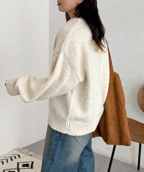 U.S. POLO ASSN.（ユーエスポロアッスン）の「【U.S. POLO ASSN.】MIXニット（ニット/セーター・レディース・オレンジ/チャコールグレー/グリーン/アイボリー/サックスブルー・FREE）」の10枚目の写真