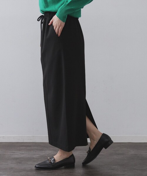 OPAQUE.CLIP（オペークドットクリップ）の「裏起毛イージーナロースカート／ネオサーモ【蓄熱素材／洗濯機洗い可（スカート・レディース・キャメル/チャコールグレー/ブラック・36/38/40/42）」の8枚目の写真