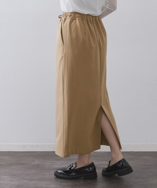 OPAQUE.CLIP（オペークドットクリップ）の「裏起毛イージーナロースカート／ネオサーモ【蓄熱素材／洗濯機洗い可（スカート・レディース・キャメル/チャコールグレー/ブラック・36/38/40/42）」の12枚目の写真