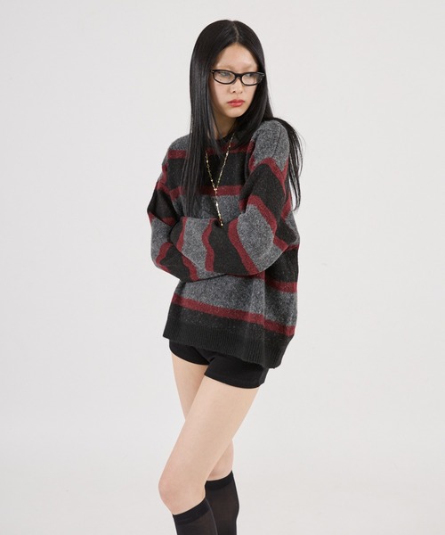 FTW(エフティダブリュー)の「【UNISEX】ASSORT CREW-NECK KNIT(ニット/セーター・メンズ・ブラック/ライトブルー/カーキ/グレー・MEDIUM/SMALL/LARGE)」の13枚目の写真