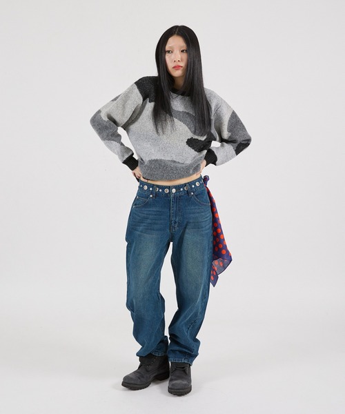 FTW(エフティダブリュー)の「【UNISEX】ASSORT CREW-NECK KNIT(ニット/セーター・メンズ・ブラック/ライトブルー/カーキ/グレー・MEDIUM/SMALL/LARGE)」の6枚目の写真