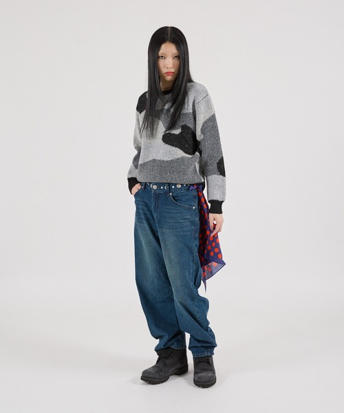 FTW(エフティダブリュー)の「【UNISEX】ASSORT CREW-NECK KNIT(ニット/セーター・メンズ・ブラック/ライトブルー/カーキ/グレー・MEDIUM/SMALL/LARGE)」の8枚目の写真
