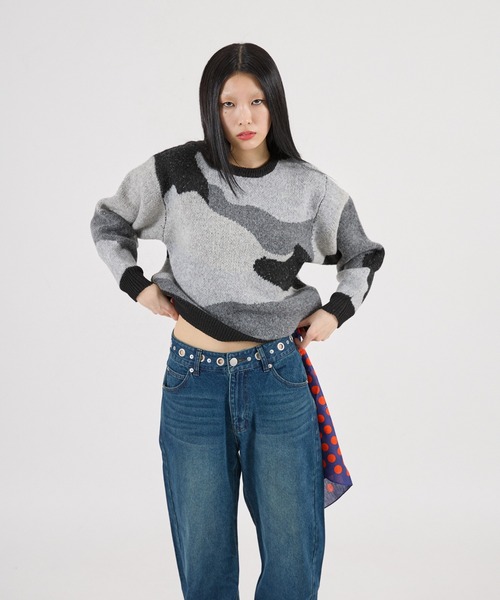 FTW(エフティダブリュー)の「【UNISEX】ASSORT CREW-NECK KNIT(ニット/セーター・メンズ・ブラック/ライトブルー/カーキ/グレー・MEDIUM/SMALL/LARGE)」の5枚目の写真