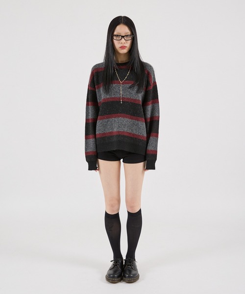 FTW(エフティダブリュー)の「【UNISEX】ASSORT CREW-NECK KNIT(ニット/セーター・メンズ・ブラック/ライトブルー/カーキ/グレー・MEDIUM/SMALL/LARGE)」の18枚目の写真