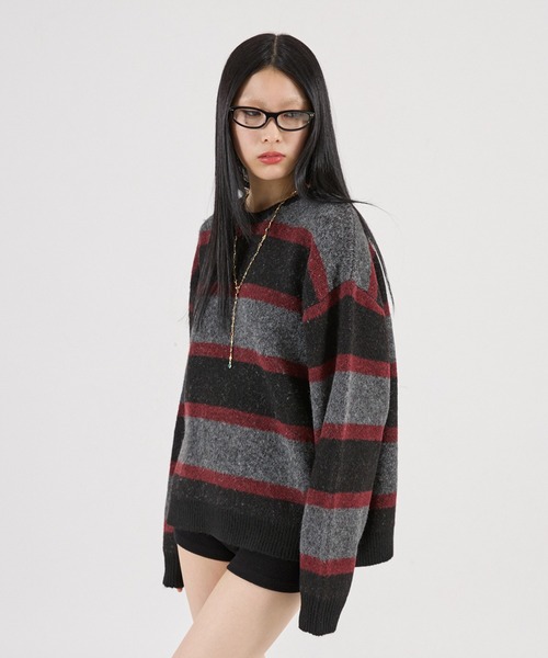 FTW(エフティダブリュー)の「【UNISEX】ASSORT CREW-NECK KNIT(ニット/セーター・メンズ・ブラック/ライトブルー/カーキ/グレー・MEDIUM/SMALL/LARGE)」の9枚目の写真